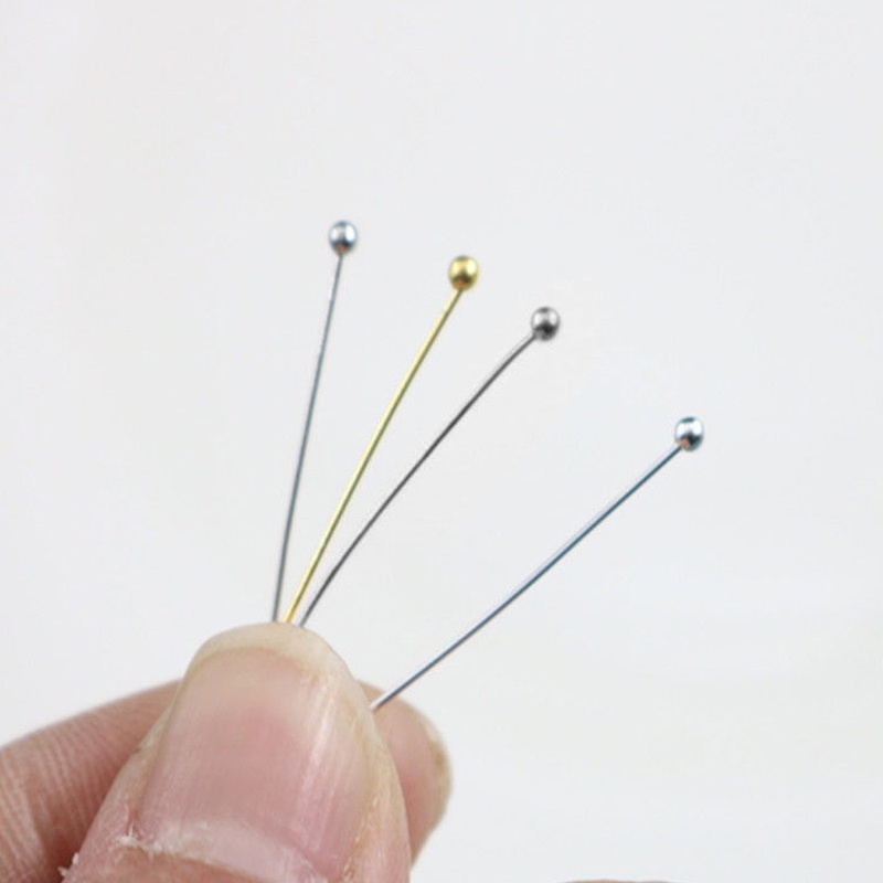 100pcs / Kantong Kepala Bola Bahan Stainless Steel Ukuran 20-30mm Untuk Membuat Perhiasan DIY