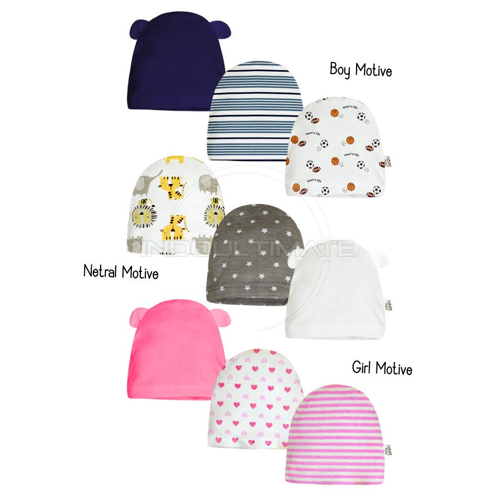 3 Pcs Topi Anak BH-96C BABY LEON 100% COTTON Baby Hat New Born Perlengkapan Kepala Bayi