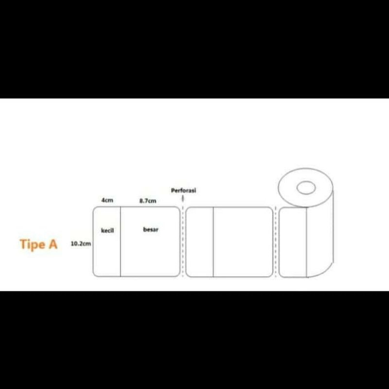 LABEL STICKER BARCODE 102X127mm ( 1 LINE ) THERMAL 250Pcs termurah