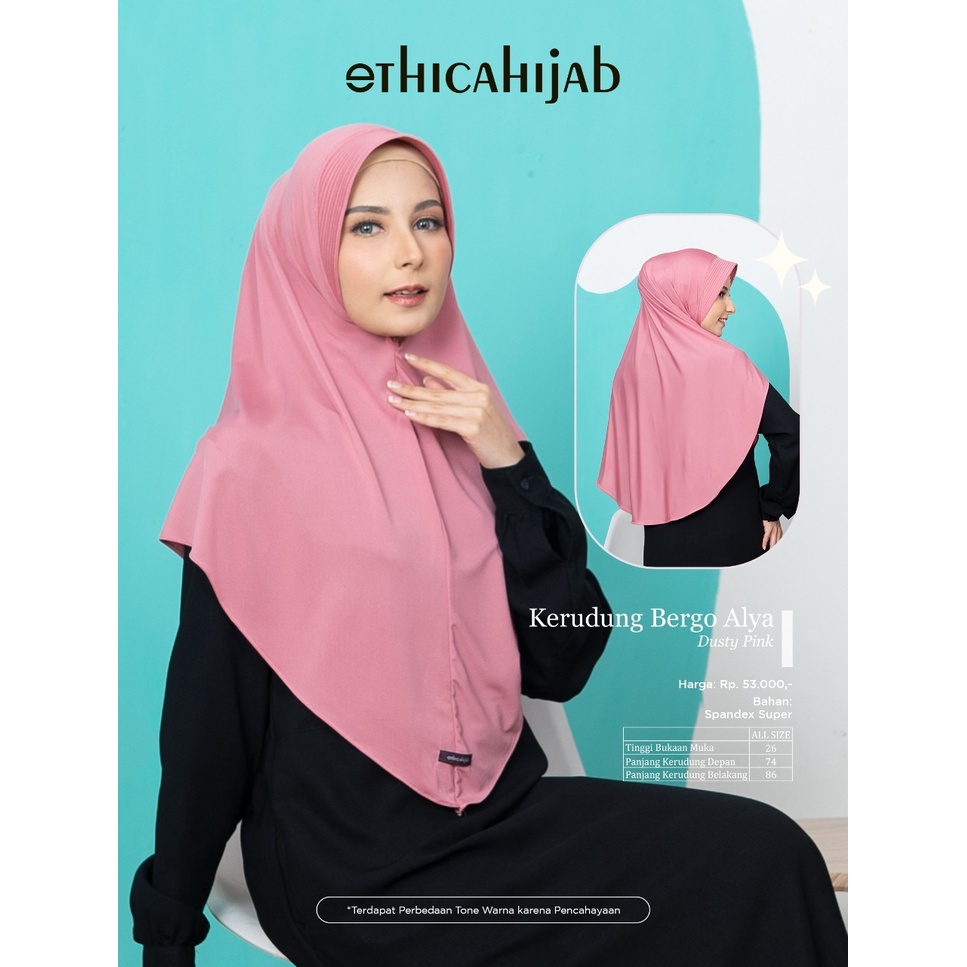 Cod Busana Muslim Bergo Ethica  Kerudung Bergo Alya Termurah Best Seller