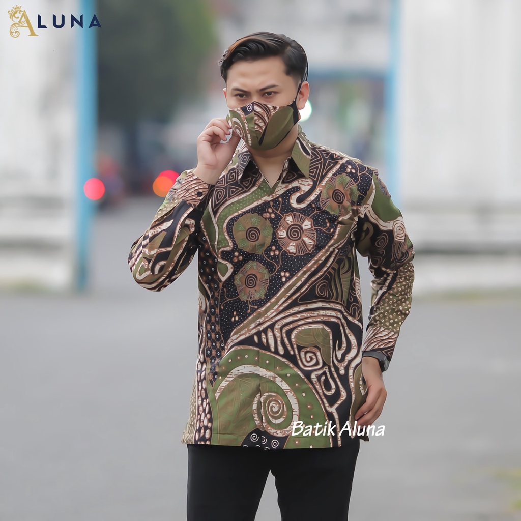 Baju Kemeja Batik Pria Cowok Lengan Panjang Regular Atasan Batik Premium Pria Cowo Prabuseno Kondangan Couple Pasangan Batik Pekalongan Anak Laki Laki Kekinian Original Modern Seragam Kantor Jumbo PCW 079