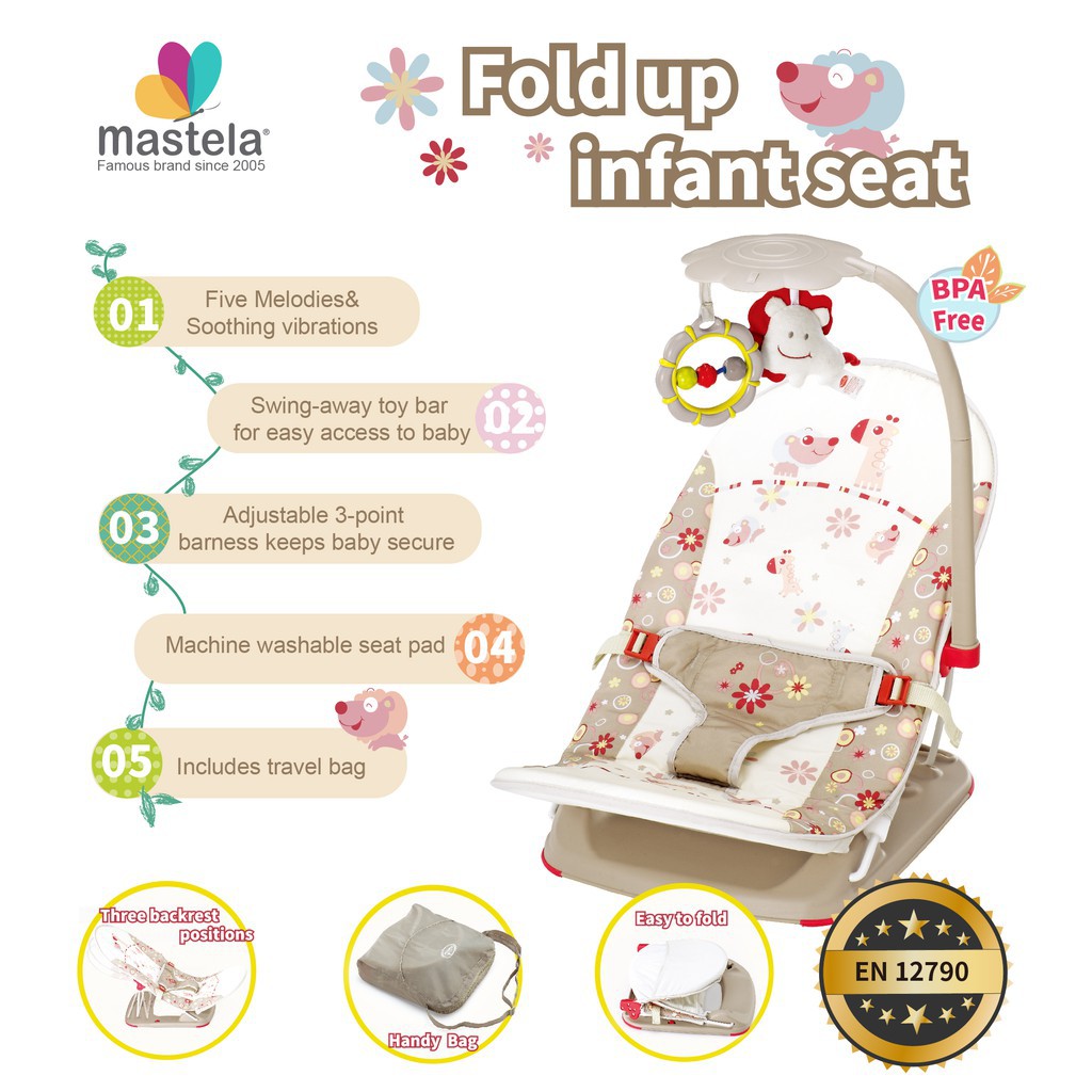 Infant Seat/ NEW Baby Bather /Bouncer Tempat Duduk Bayi Mastela /Space Baby-INFT Cream MSTL