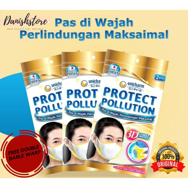 MASKER 3D UNICHARM PROTECT POLLUTION-MADE IN JAPAN (ISI 2PCS) DUCKBILL