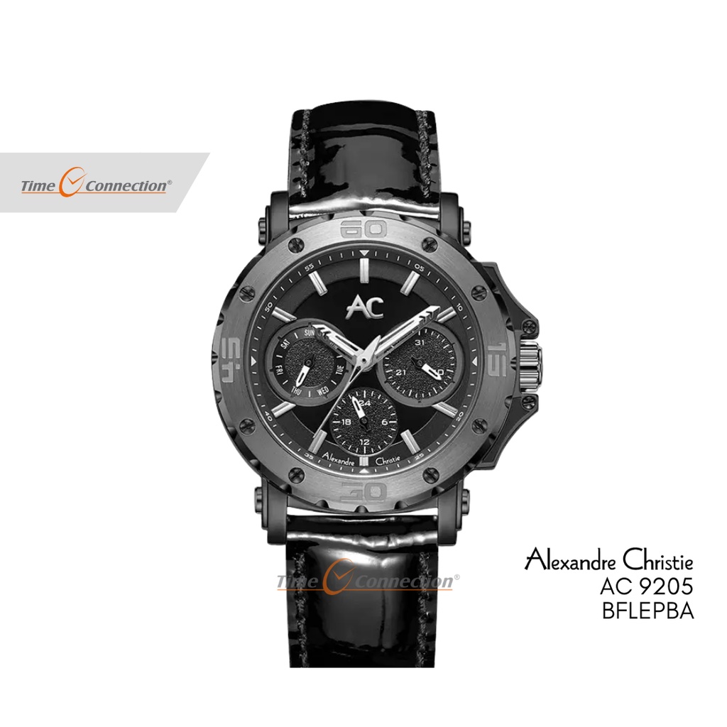 Alexandre Christie AC 9205 BFLEPBA Full Hitam Original / Jam Tangan Wanita Kulit / AC Collection Bla