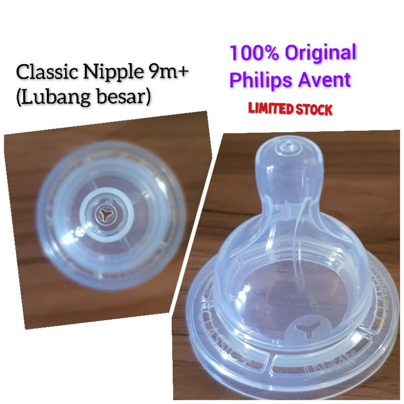 ORIGINAL ( Limited Stock) Nipple Avent Classic 9m+ 12m+ Fast Flow Grown Up Flow