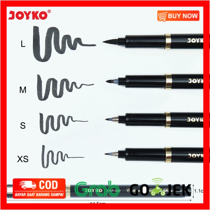 

(BISA COD) Joyko Calligraphy Brush Pen Set 4 Pens / Pena Kuas Kaligrafi CBP-332-4