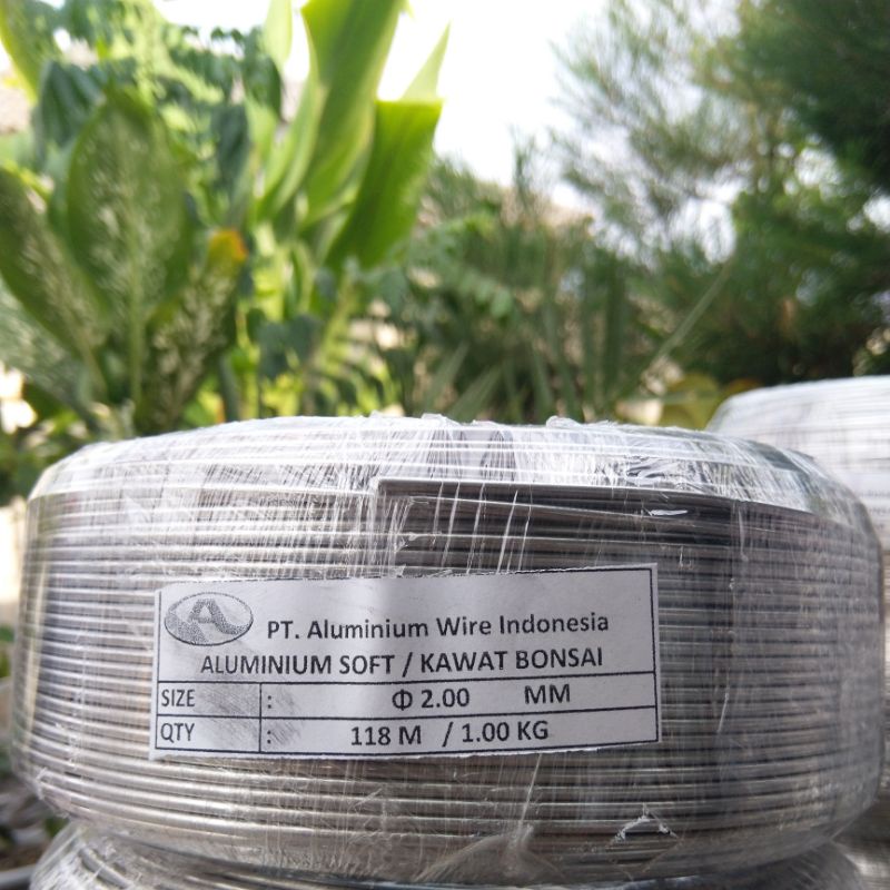 kawat bonsai aluminium 1 mm ~ 7 mm per roll 1 kg berbagai macam ukuran bahan soft mudah di bentuk