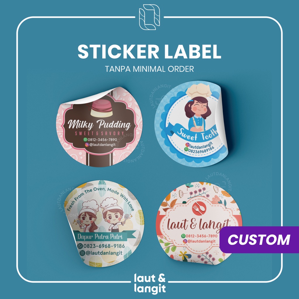 

Cetak Stiker Label Template | Sticker Free Desain Makanan Dapur Bakery Salad Kue Cookies