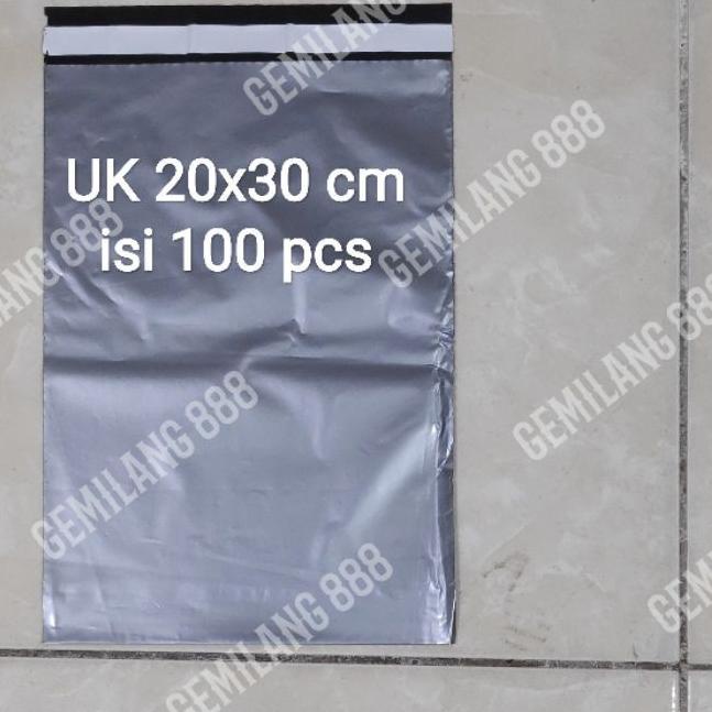 

♨ Plastik Polymailer Uk 20x30 (100pcs) , plastik lem Silver, plastik packing, plastik bungkus paket ♜