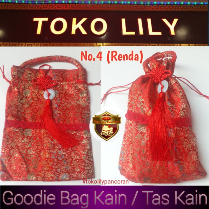 Goodie Bag Kain / Tas Kain Merah / Tas Jinjingan Kain / Tas Souvenir Kain