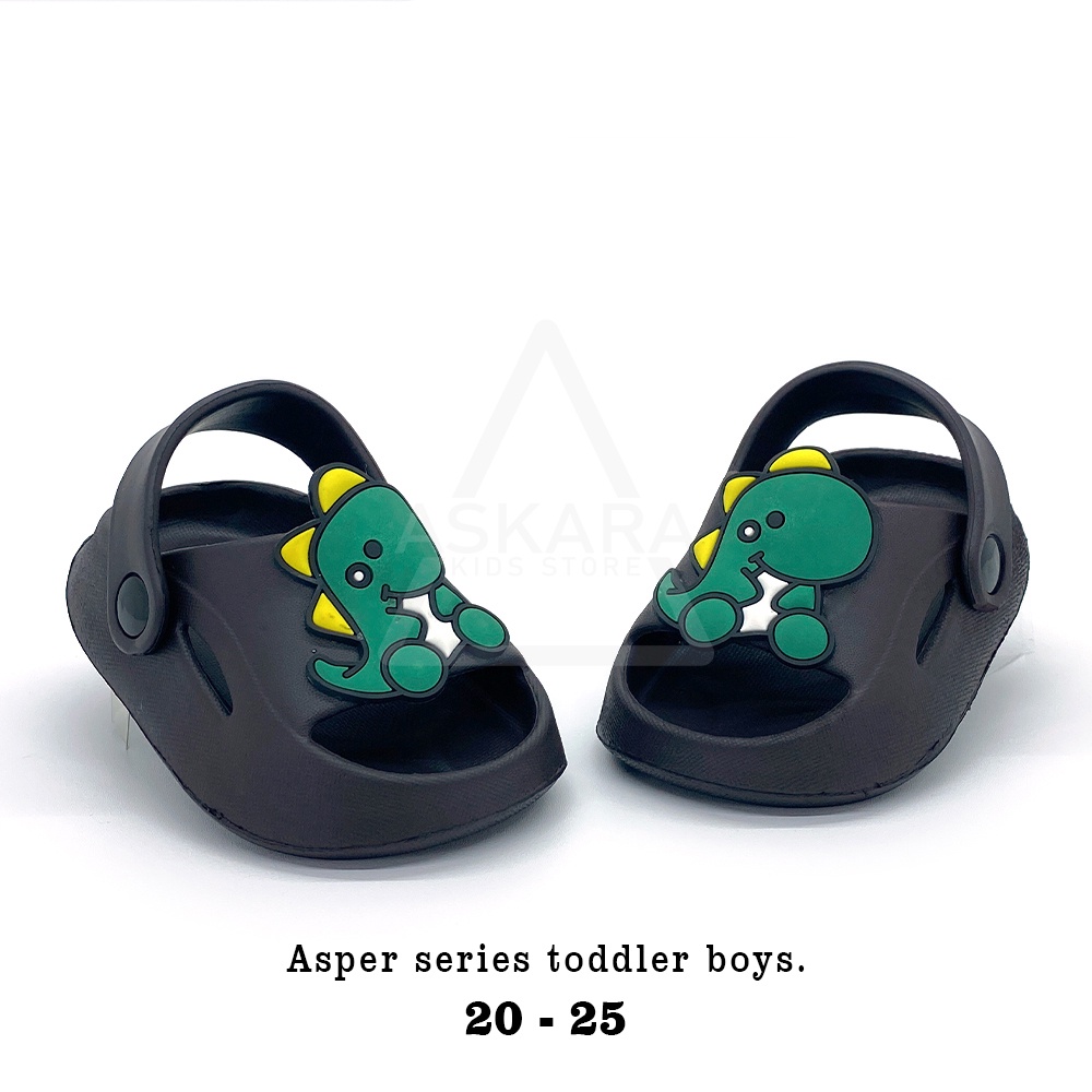 Sandal Anak Laki-laki Selop Tali Belakang Model Karakter Dino Lucu NEW