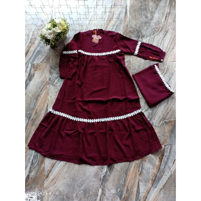 Gamis Anak KEKE size 10 GM SR 2010 marun