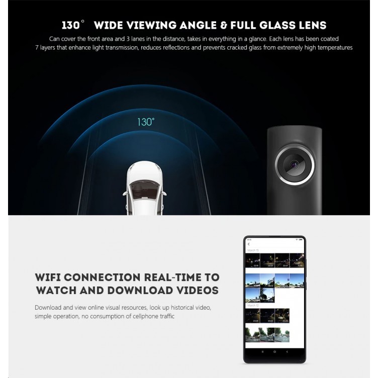 XIAOMI 70MAI 130 Degree 1080p Smart WiFi Car DVR - FREE UPGRADE KE BAHASA INGGRIS