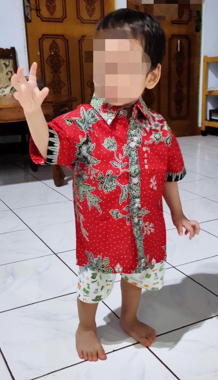 Qnunbatik Batik Keluarga/family Dress Wanita Kd Melati Dasar Warna Merah