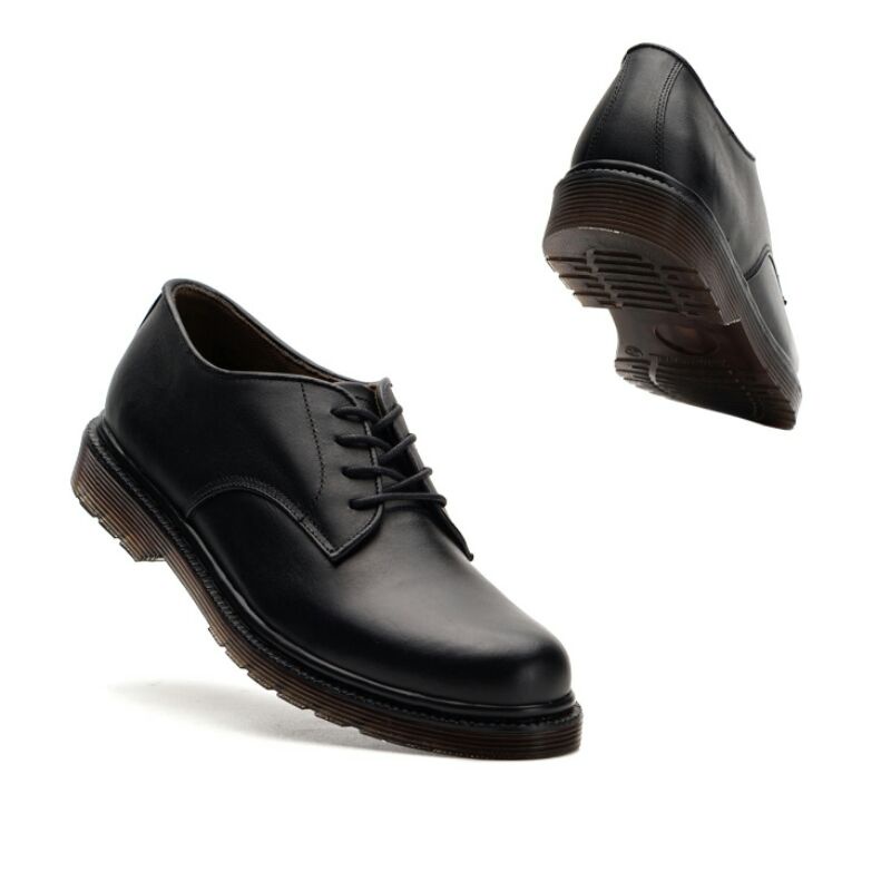 ALVA BLACK ORIGINAL x KENZIOS Sepatu Kulit Sapi Asli Hitam Pria Formal Pantofel Tali Kerja Kantor Dinas Resmi Guru Pesta Wedding Kondangan Nikah Semi Casual Kantoran Derby Oxford Genuine Leather Kenzio Footwear Big Size Ukuran Jumbo 44 Keren Terbaru