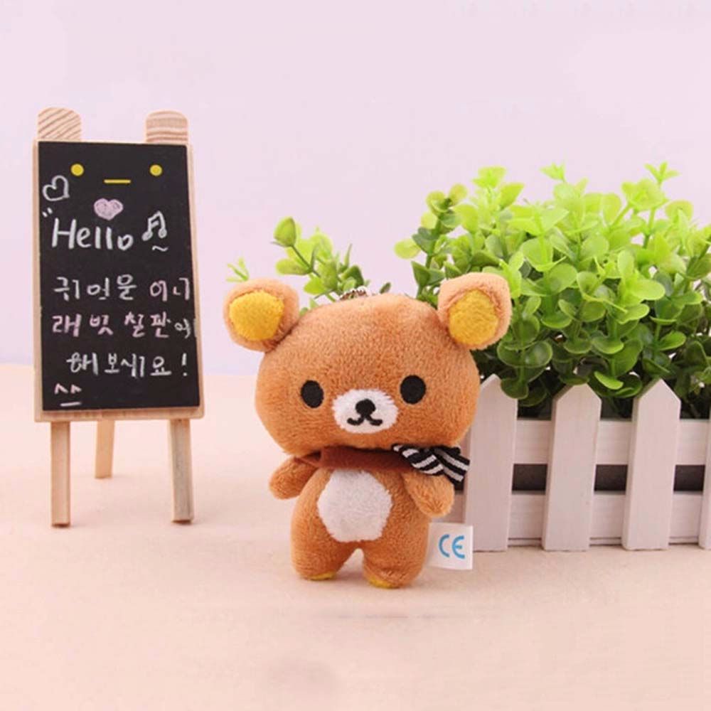 Needway  1pcs Soft Figure DOLL Standing Bear Design Pendant Bear Plush Stuffed TOY Baby Toy Kawaii Plushie Toy 11CM Charm TOY Lover Rilakkuma Key Chain