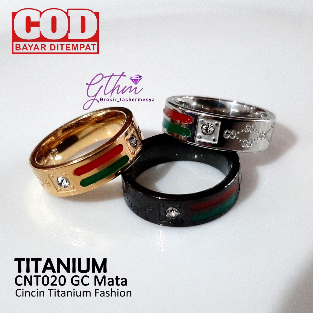 cincin titanium laki-laki dan wanita gc mata cnt020 gthm jewelry