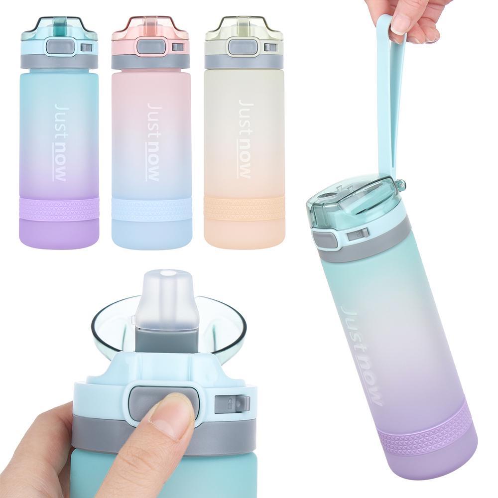 Solighter Botol Air Minum 400/600ml Dengan Sedotan Portable Plastik Olahraga Drink Jugs