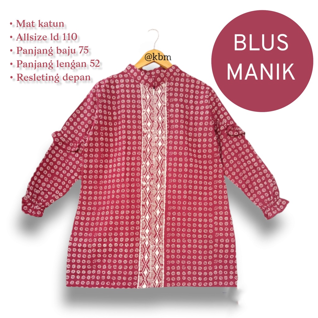 Blus batik solo atasan kerja blus kantor blus wanita modern