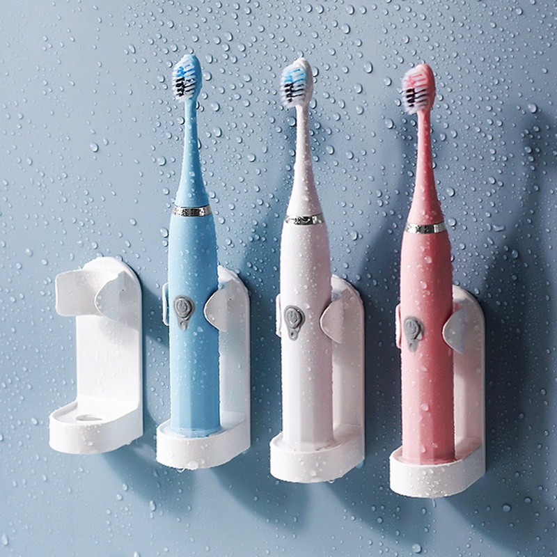 1Pc Gravity Induction Plastic Toothbrush Holder / Self Adhesive Wall-mounted Toothbrush Hanging Rack / Multi-card Slot Toothbrush Rack for Bathroom