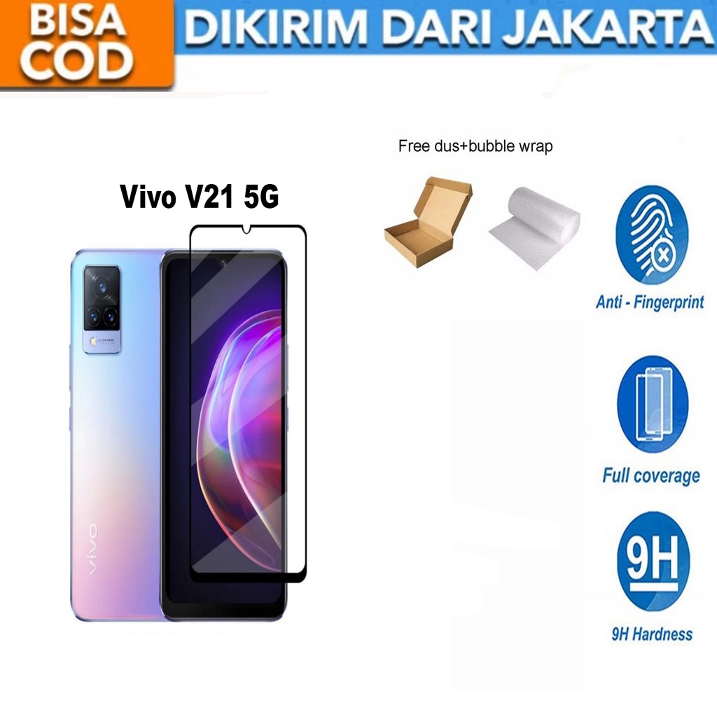 Tempered Glass Vivo V21 5G Full Cover / Full Screen Protector Anti Gores