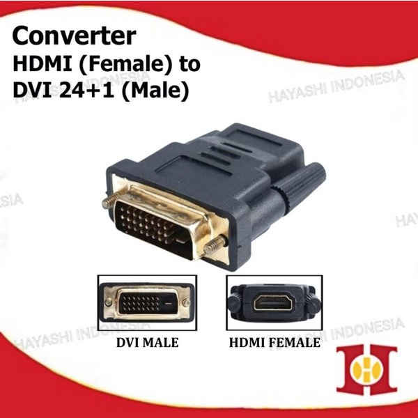 Konektor Converter Adapter Gold Plated HDMI Female to DVI 24 plus 1 Male