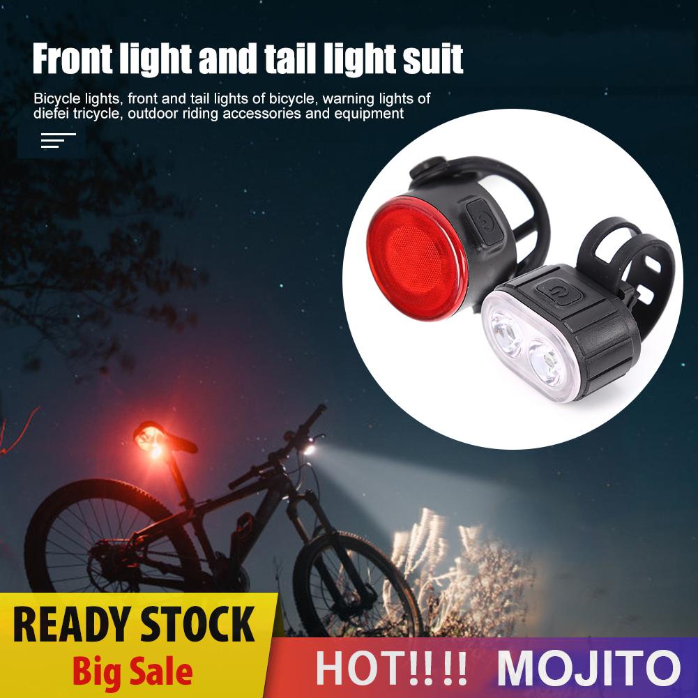 Set Lampu Depan / Belakang Sepeda Led Usb Anti Air