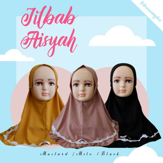 Hijab Aisyah bayi dan anak , Jilbab Anak FREE pouch multifungsi