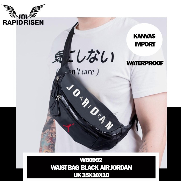 Terlaris Waistbag Jordan Waterproof Cowok Import Best Grade Tas Selempang Pria