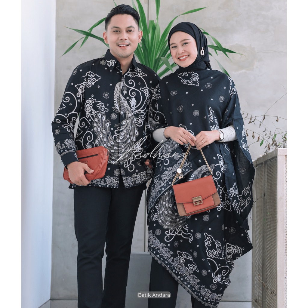 Batik Couple Modern Keluarga Set Kaftan Outfit Kondangan modern CPLMERAK ABU