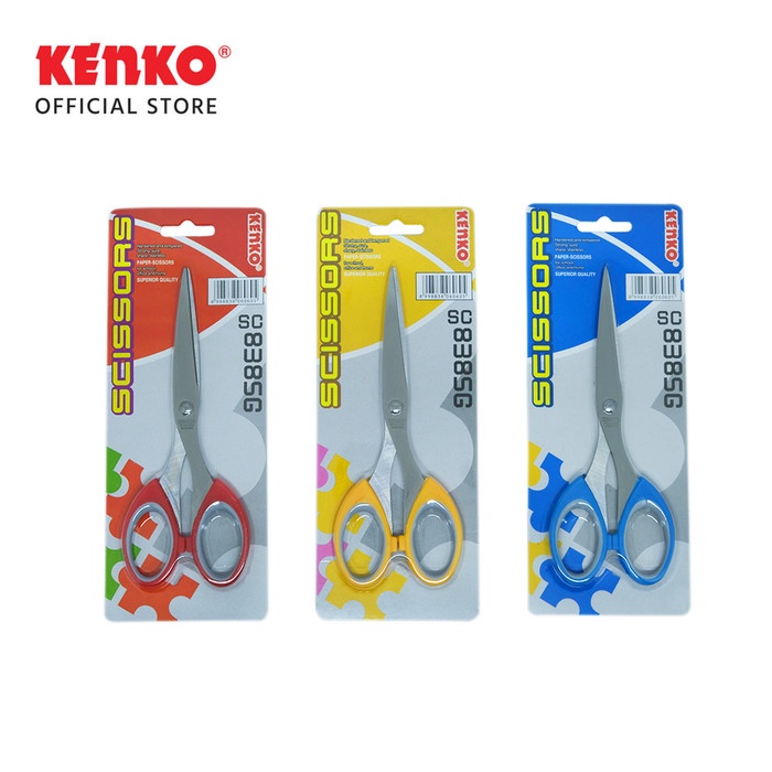 

kertas-pemotong- scissor ks-838sg soft grip medium - merah -pemotong-kertas.