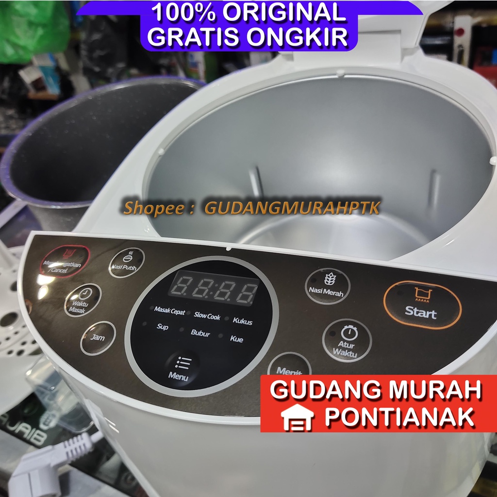 Rice Cooker PHILIPS 1.8L Digital HD4515/33 - 400Watt, 4515 33 8 Menu, White, putih, mejikom multi fungsi magic com penanak nasi