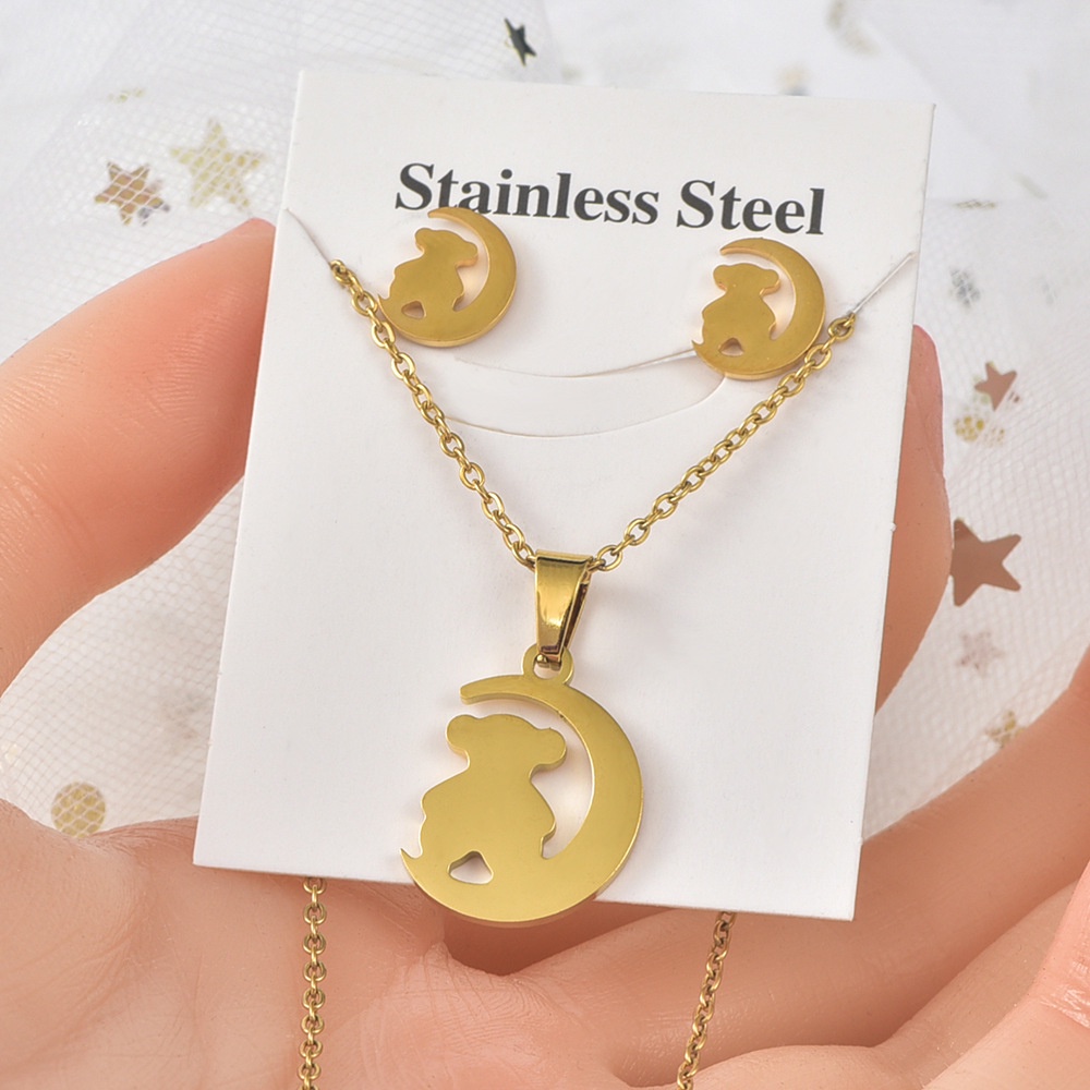 3PCS PREMIUM ANTING KALUNG SALIB GANTUNG/ANTING BULU / ANTING TITANIUM ANTING PRIA WANITA