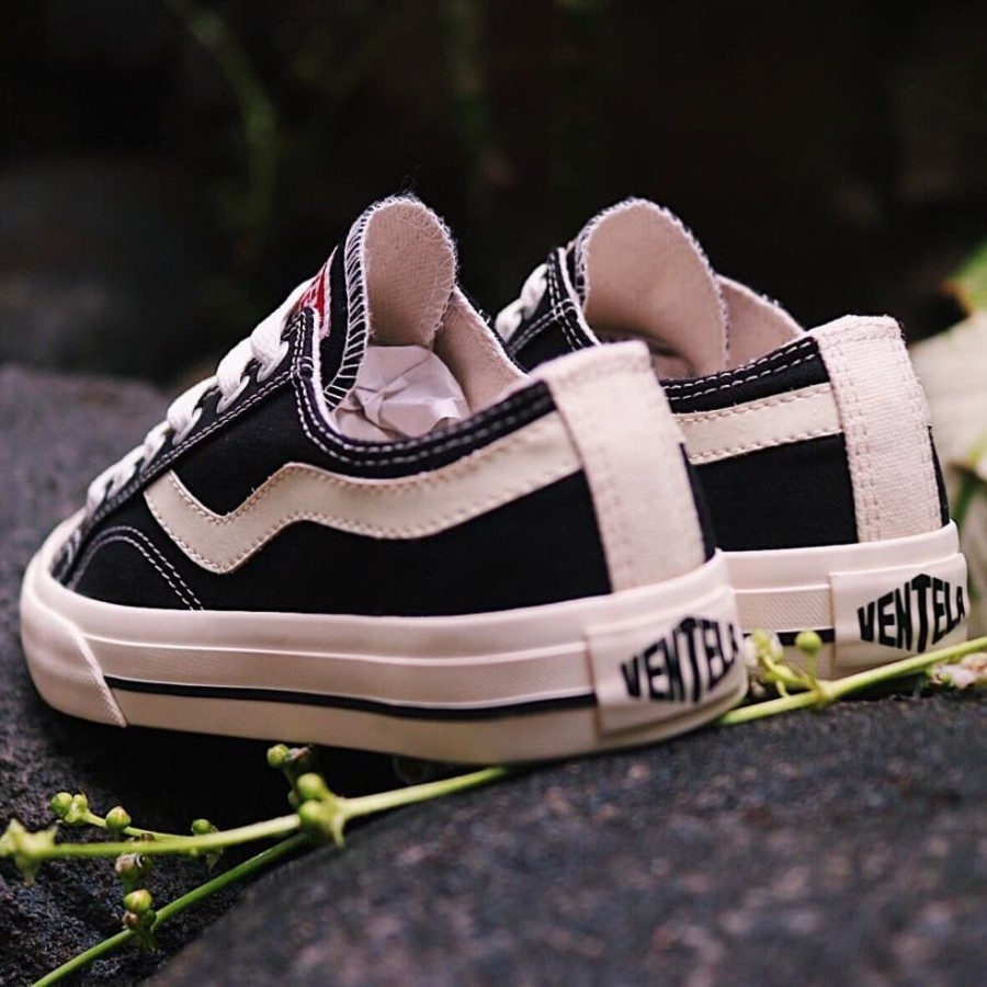 Sepatu Ventela Public Low Black Natural & Black White [ Vantela ]