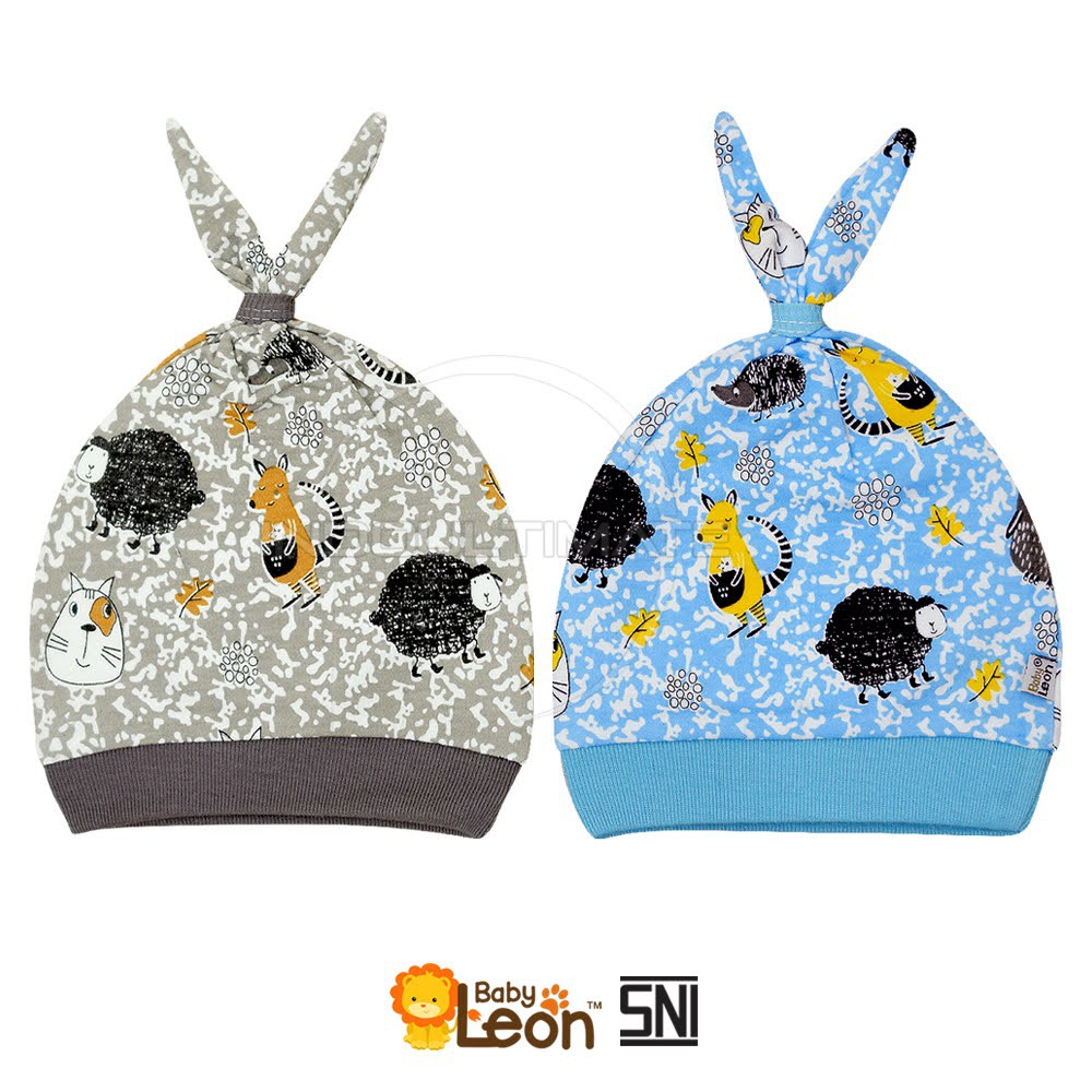 Topi Kuncir Bayi BABY LEON DS-122 Topi Kupluk Bayi Topi Kelinci Bayi Baru lahir Laki Laki Topi Bayi