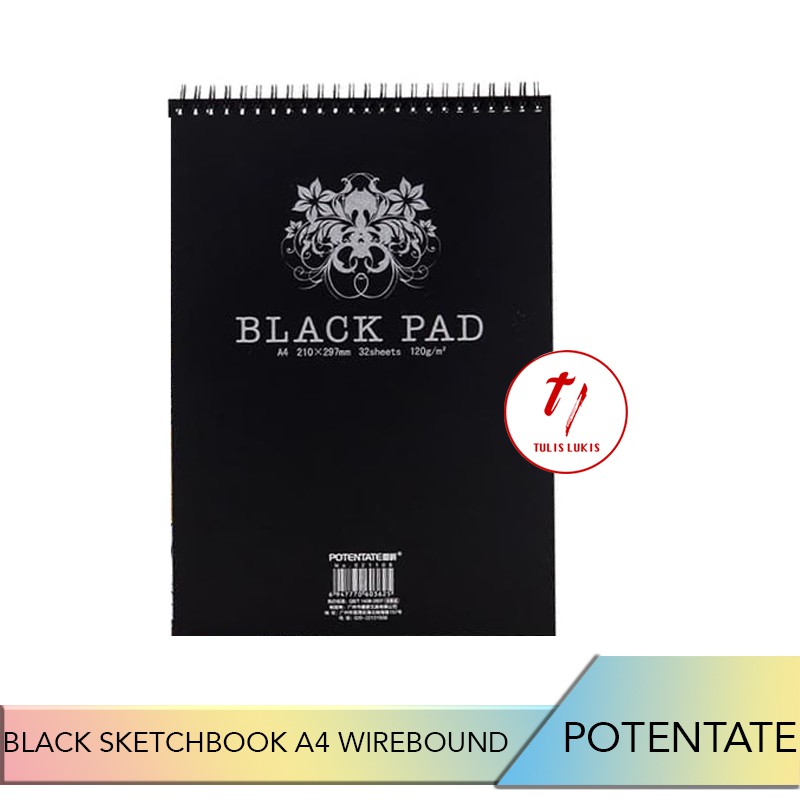

POTENTATE BLACK PAPER SKETCHBOOK SIZE A4