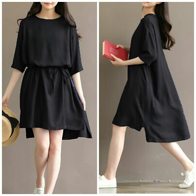 [Dress Lea Varian Warna RO] Dress Wanita Twiscont Navy/Hitam/Merah