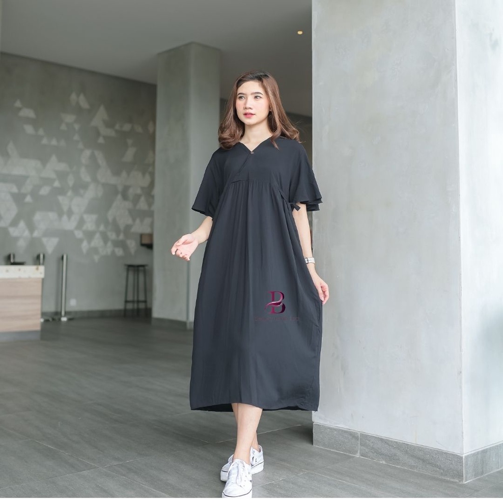 Daster Kimono Model Tangan Lonceng Polos Busui Dress kekinian Remaja Tali Samping Terbaru 2022 Rayon Premium Ukuran Jumbo Beautyhijab