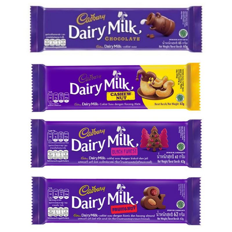 

cadbury diary milk coklat cadbury 62g all variant