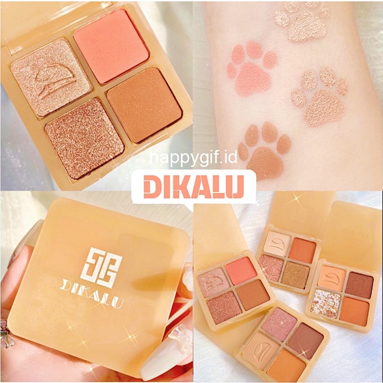 DIKALU COCO VENUS Korean Eyeshadow Paw Pallete Matte Palet 4 Warna Waterproof Berfungsi Membuat Warna Mata Cerah Dan Berkilau XX038