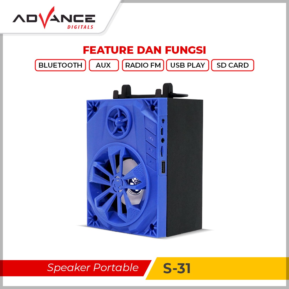 Advance Speaker bluetooth music box S31 Garansi 1 Tahun