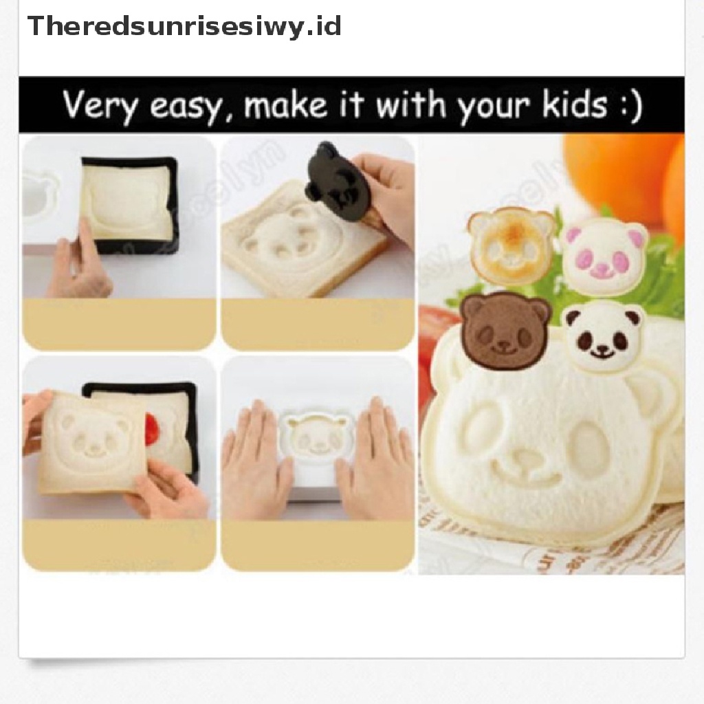 # Alat Rumah Tangga # Cetakan Pemotong Kue Roti Panggang Biskuit Sandwich Cookie Bentuk Panda Timbul Untuk Dekorasi Bento Anak