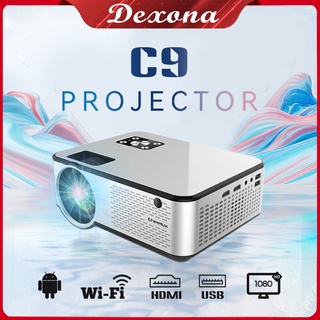 Cheerlux C9 Proyektor HD 1080P Android WIFI Smart Projector 2800 Lumens Analog TV Portable C9 Upgrade Layar