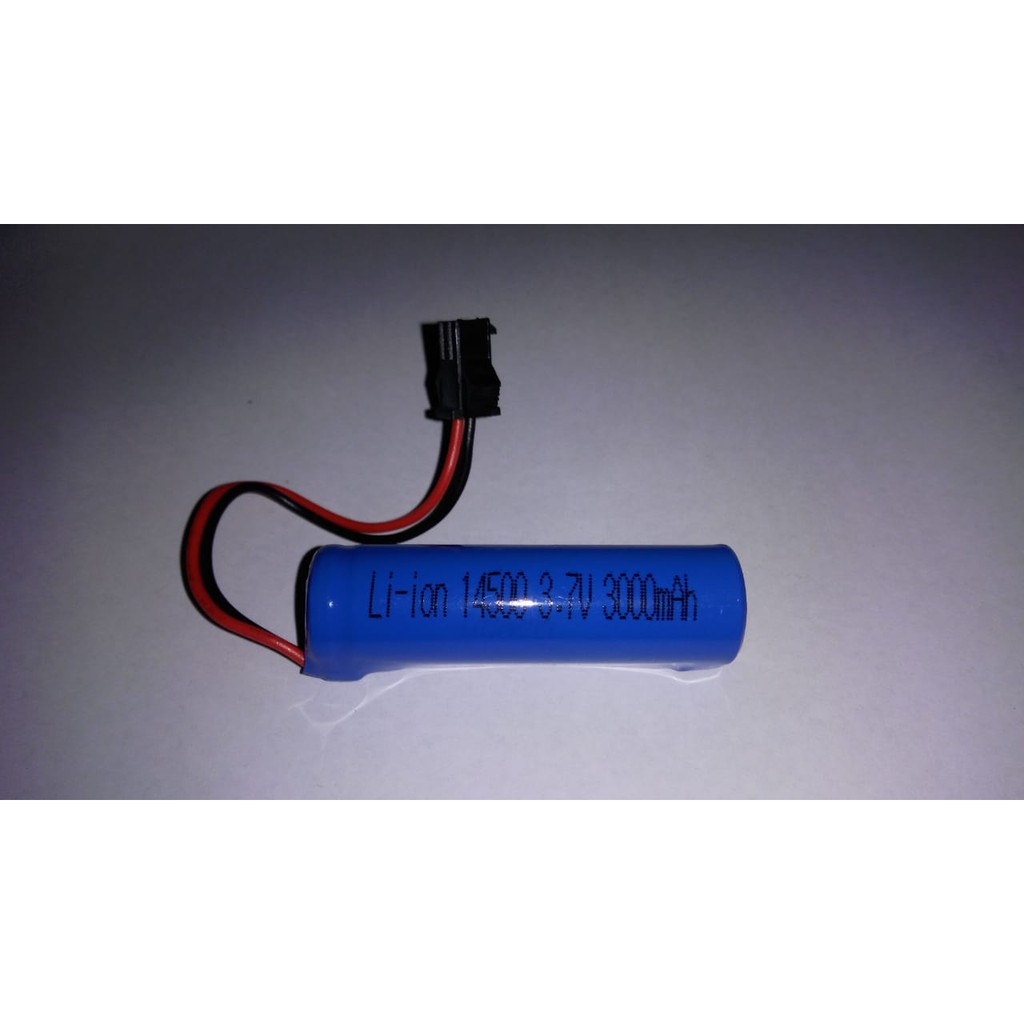 Baterai Batre RC Mobil Remot 3.7V 3,7V 3000mAh Socket Hitam 2pin 14500