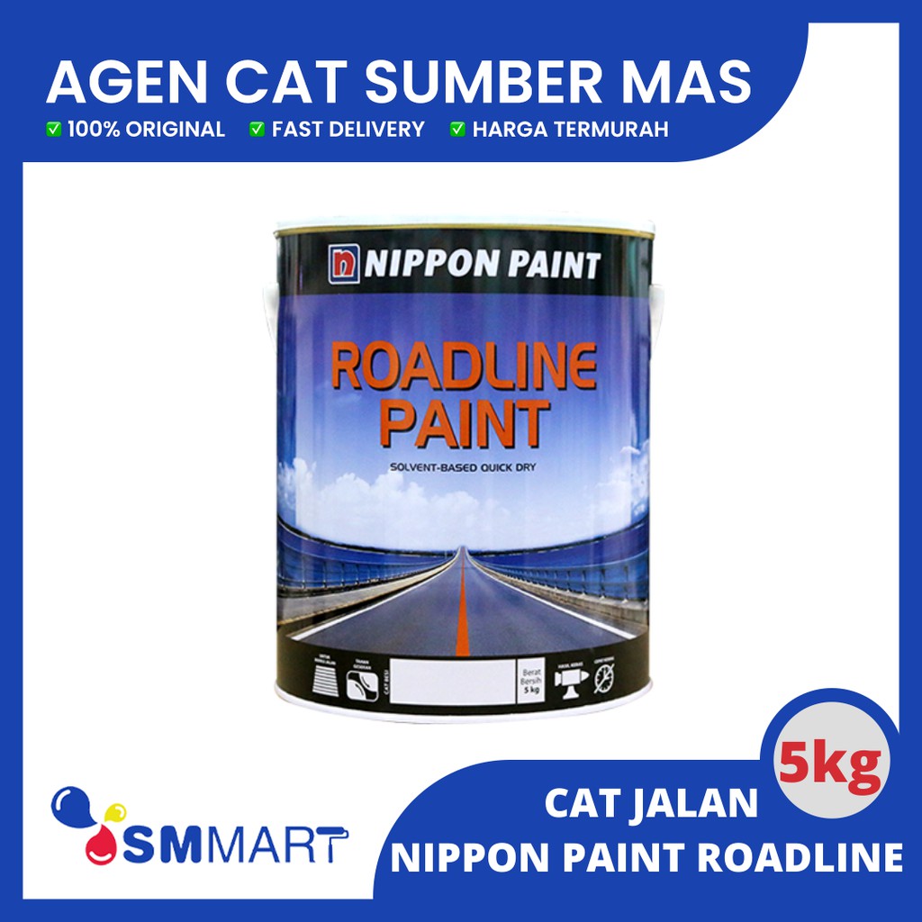 CAT JALAN NIPPON ROADLINE PAINT 5 KG (KUNING, PUTIH DAN HITAM)