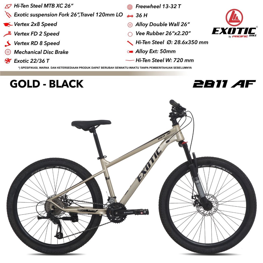 BICYCLE / SEPEDA GUNUNG 26 MTB 2811 AF ( 26 INCH ) EXOTIC DEWASA