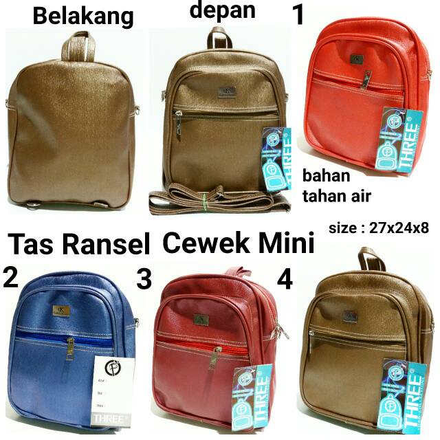 Tas ransel dan slempang mini wanita 2in1 Three murah dan terbaru tas ransel mini lucu