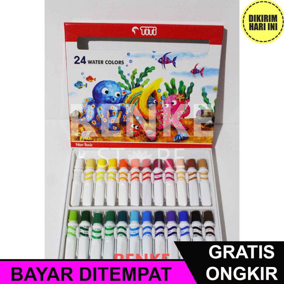

(BAYAR DITEMPAT) RD2666 PAKET GAMBAR LUKIS - CAT AIR TITI 24 KUAS PALET SET