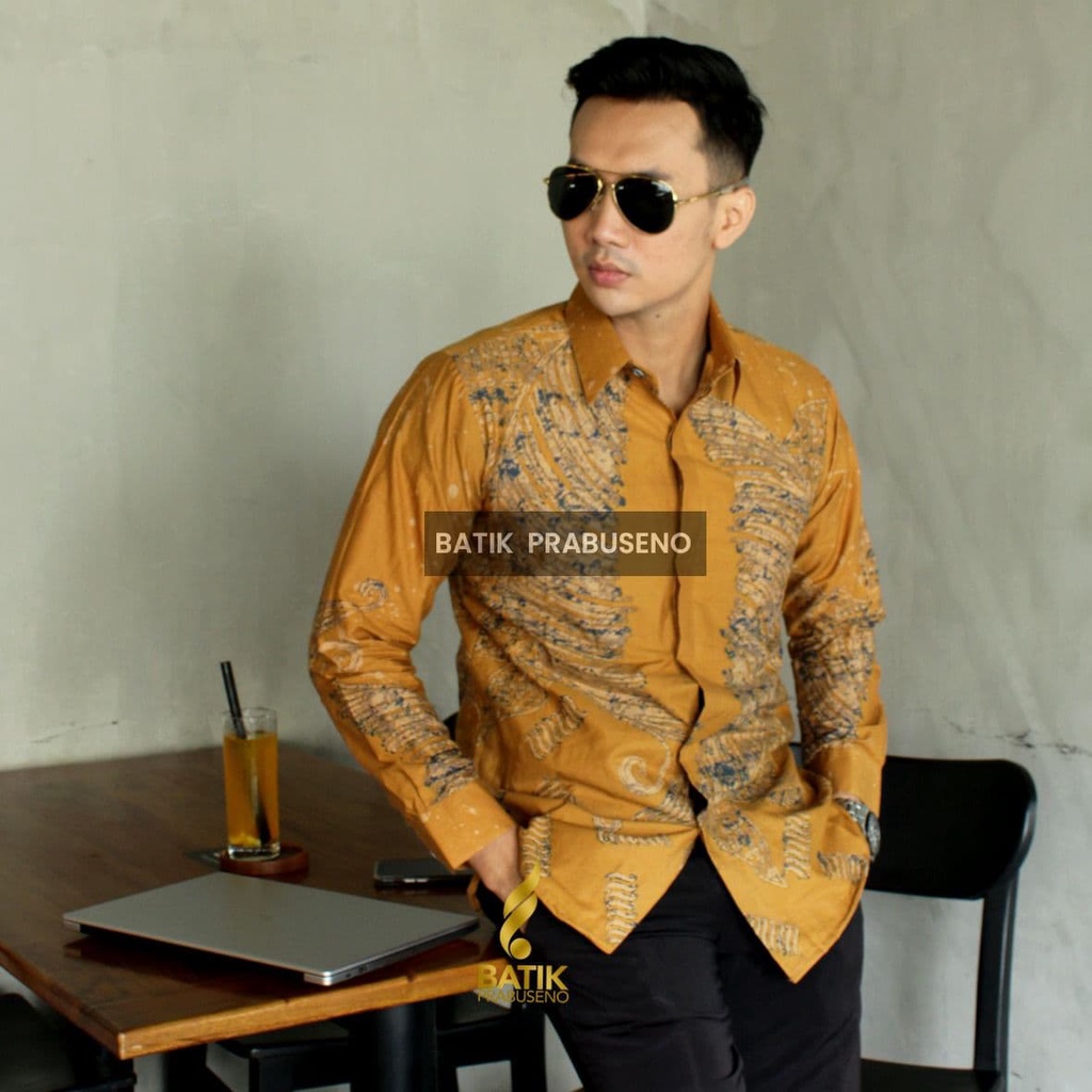 Kemeja Batik Pria Slimfit Original Prabuseno Katun Printing Full Furing MOTIF UDARATI KUNiNG
