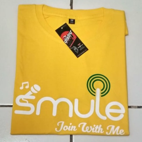 KAOS SMULE LENGAN PENDEK KUNING SMULE VIP MUSIK KARAOKE APLIKASI IOS ANDROID KAOS CUSTOM DISTRO